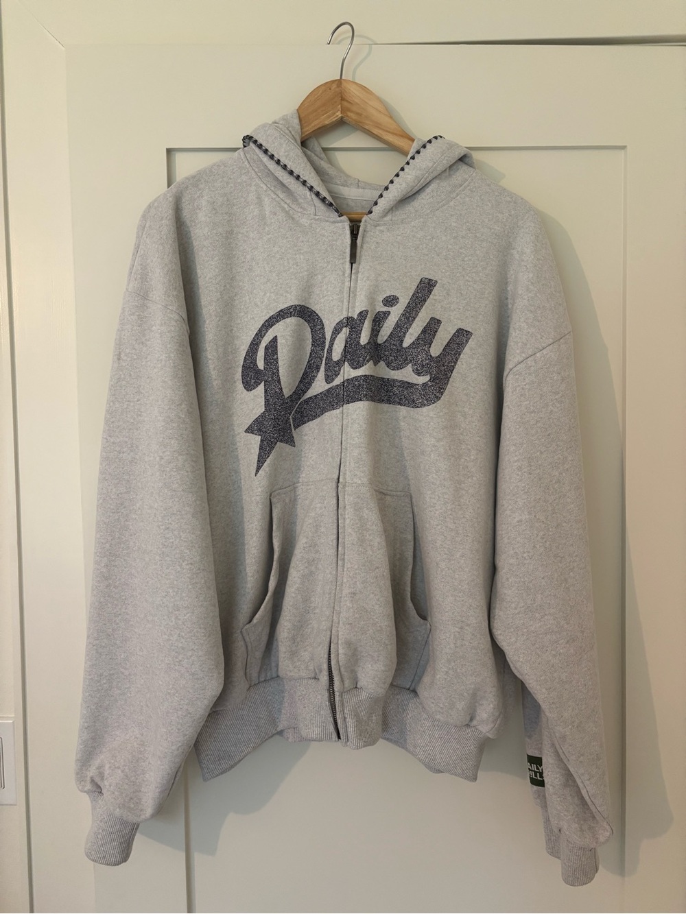 Daily Drills Americana Light Gray Zip-Up Hoodie